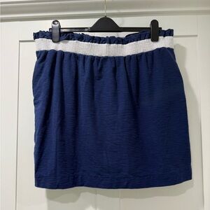 Vineyard Vines Blue and White Smocked Mini Skirt